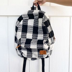 NWT Vans Black White Check Chevron Deana Backpack